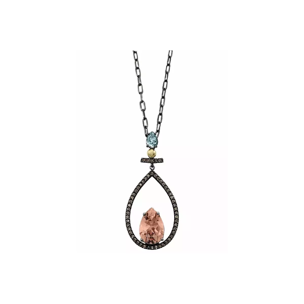 Penjoll Bohemme plata or zircon llagrima cadena plata - 7SAM2504P50MA
