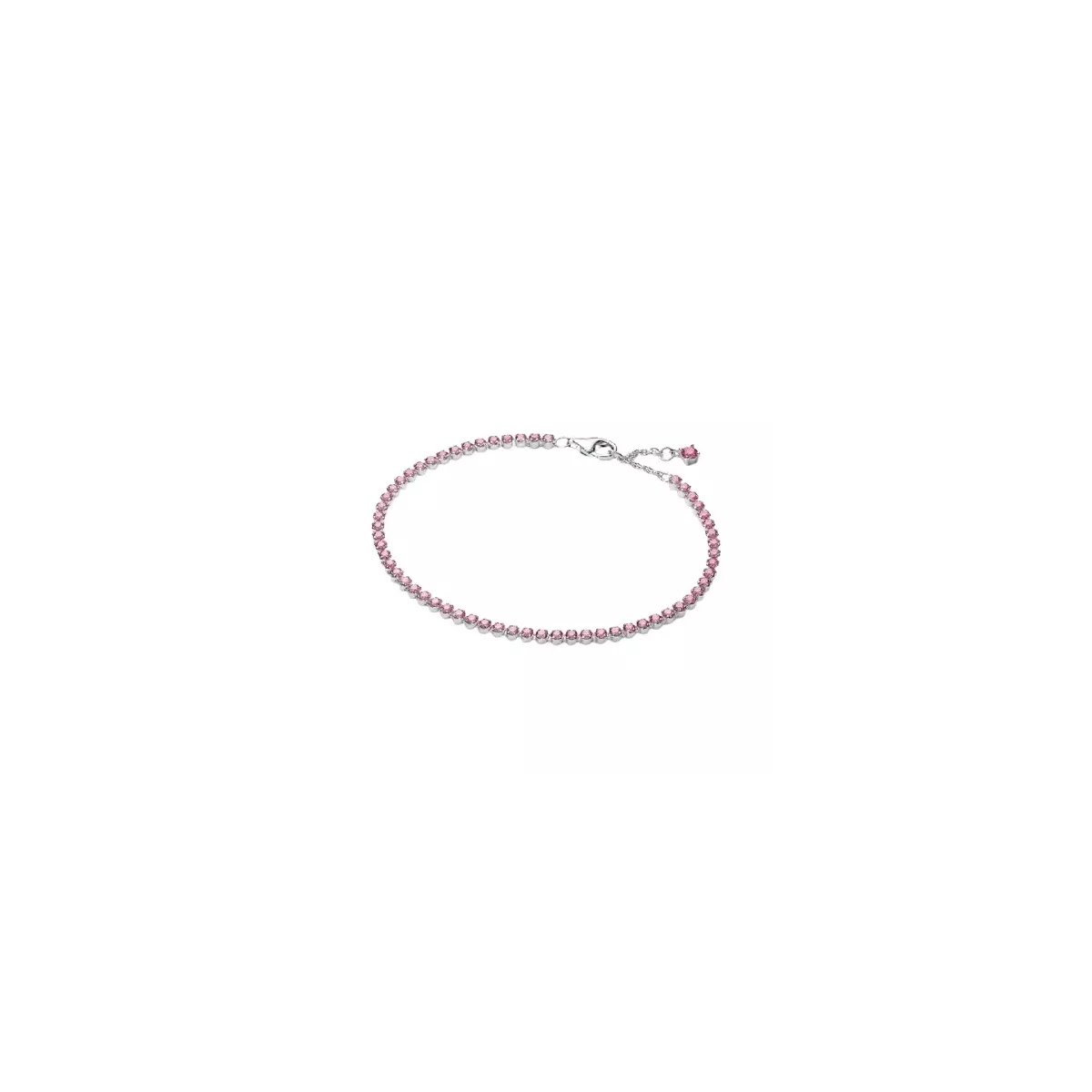 Polsera Pandora plata zircon rosa tipo riviere - 593927C02