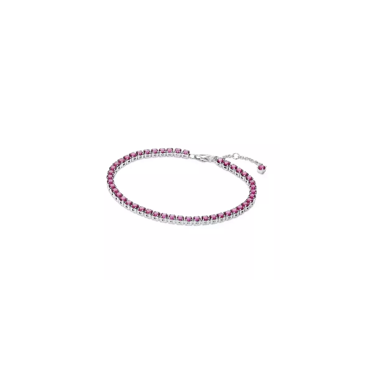 Polsera Pandora plata rivier zircon fucsia - 591469C04