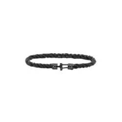 Polsera Pig&Hen Catena Twisted acer i nylon negre - P50-290000