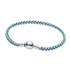 Polsera Pandora plata nylon turquesa - 593816C01