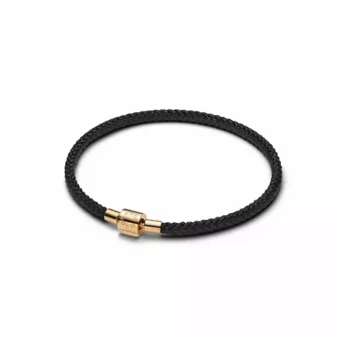 Polsera Pandora nylon negre tanca 14k gold-plated - 564530C01