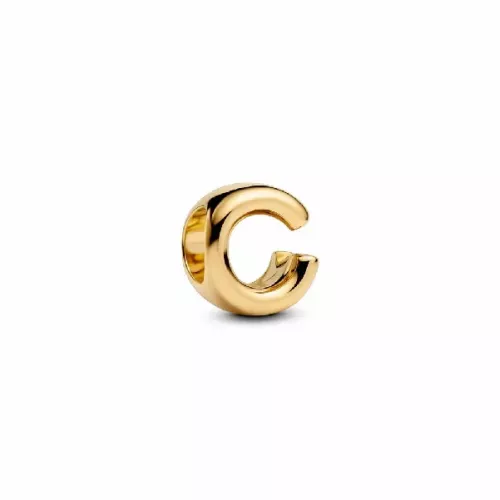 Charm Pandora lletra C 14k gold plated - 763949C00