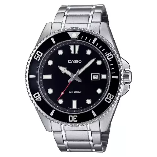 Rellotge Casio esfera negra 200m water resistant armi acer - MDV-107D-1A1VE