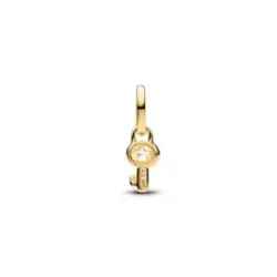 Charm Pandora clau plata 14k gold plated i zircon - 764339C01