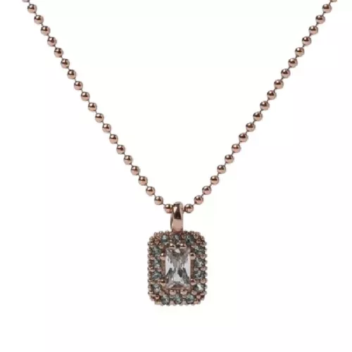 Penjoll Sunfield plata rose zircon cadena - CL064840/2/42