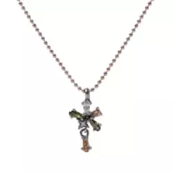 Penjoll Sunfield plata rose zircon amb cadena - CL065002