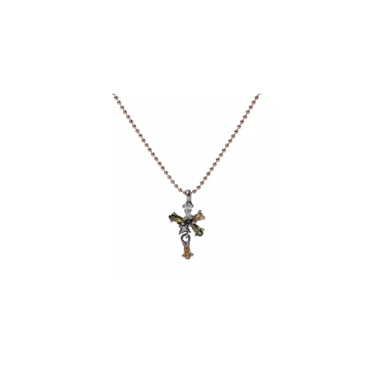 Penjoll Sunfield plata rose zircon amb cadena - CL065002