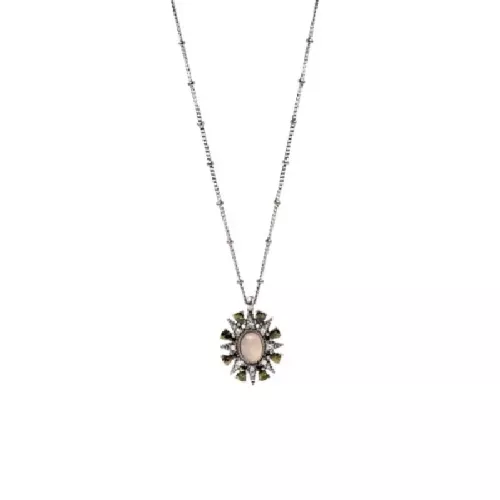 Penjoll Sunfield plata quars rosa zircon cadena plata - CL065232