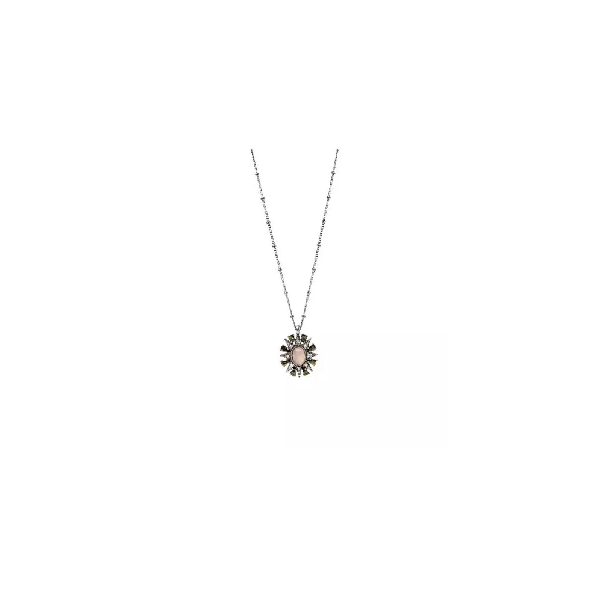 Penjoll Sunfield plata quars rosa zircon cadena plata - CL065232