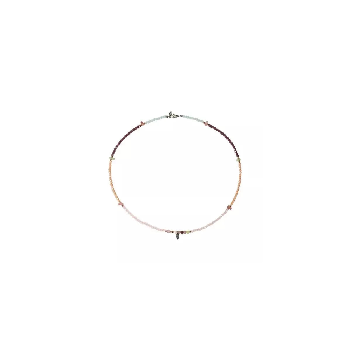 Collar Sunfield plata  quars i zircon - CL065222