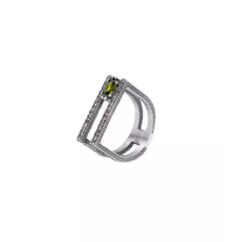 Anillo Sunfield plata peridoto y circon - AN065421