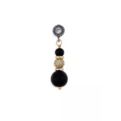 Arracades Platadepalo plata bronze zircon onix - WE199N