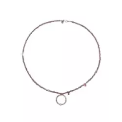 Colgante Sunfield plata circon brown cadena granate - CL065480/26