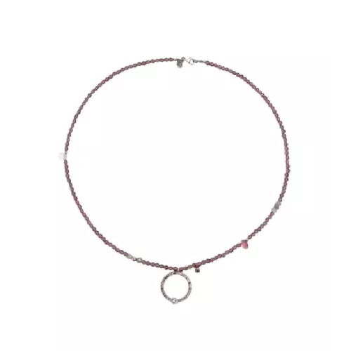 Penjoll Sunfield plata zircon brown i cadena granat - CL065480/26