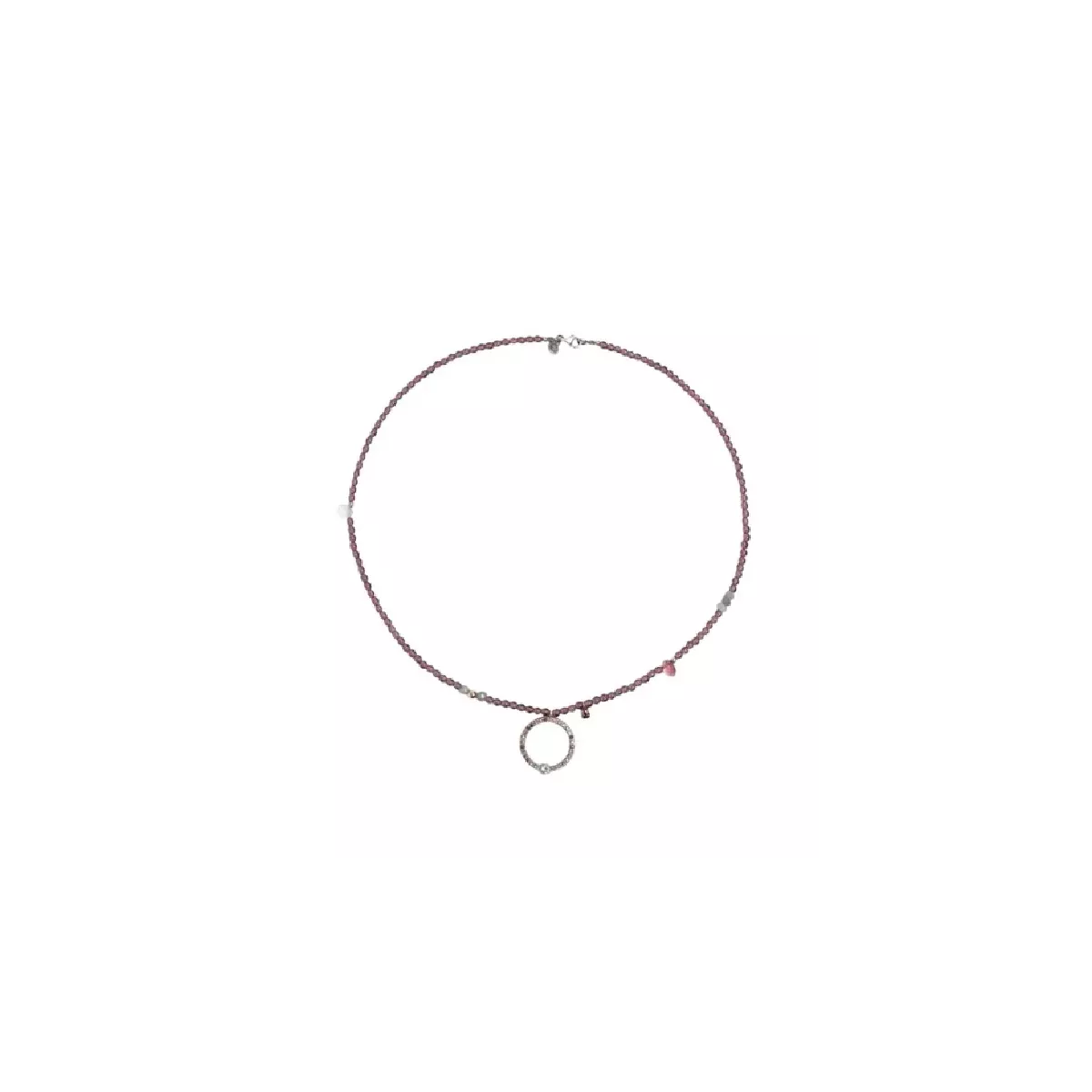 Colgante Sunfield plata circon brown cadena granate - CL065480/26