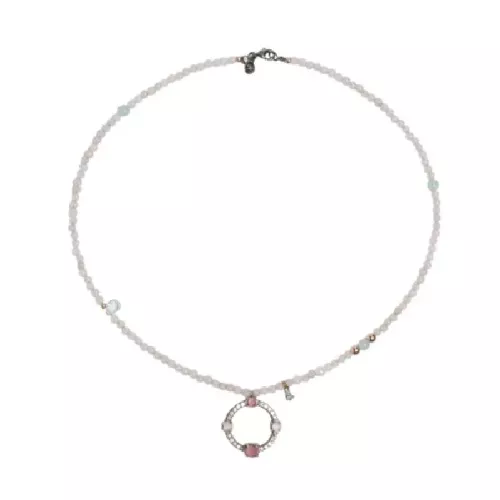 Penjoll Sunfield plata zircon rosa cadena boled quars rosa - CL065481/26