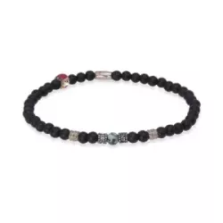 Polsera Platadepalo plata onix boles - B3G