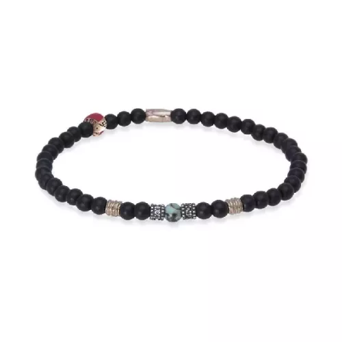 Polsera Platadepalo plata onix boles - B3G