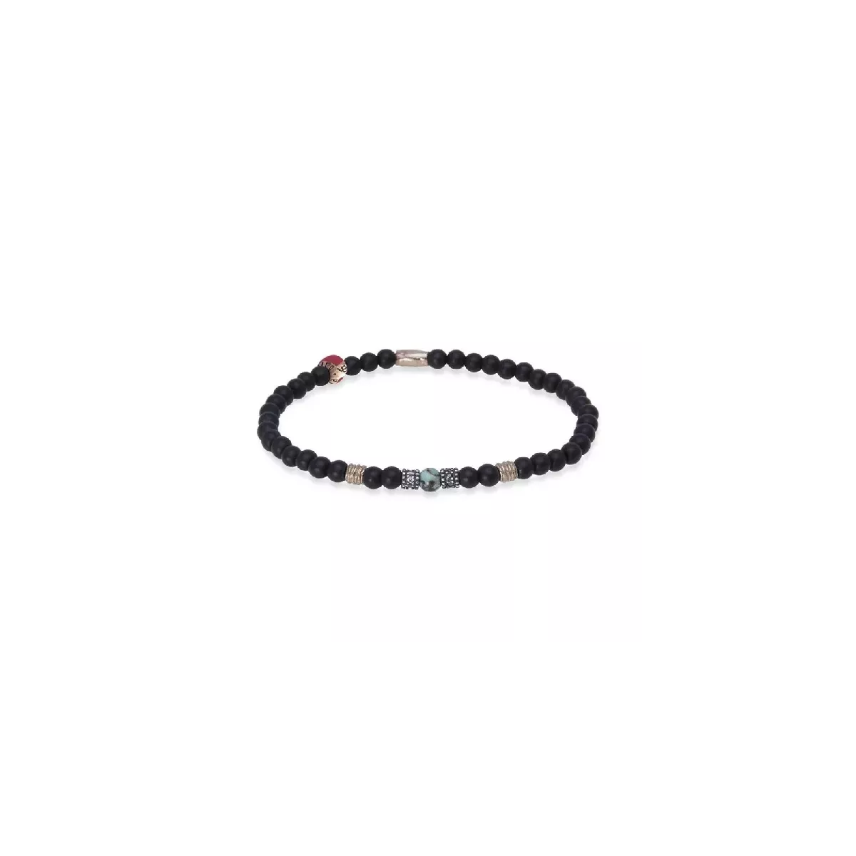 Polsera Platadepalo plata onix boles - B3G