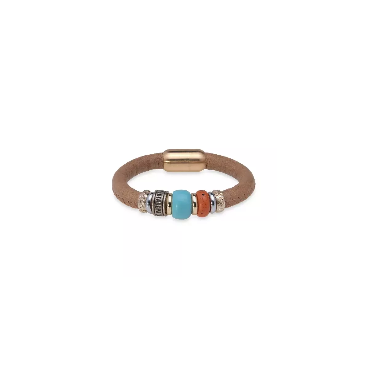 Polsera Platadepalo plata bronze cuir - WB462X