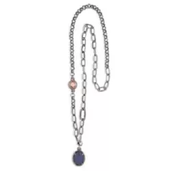 Collar Platadepalo platejat anellas - WN131X