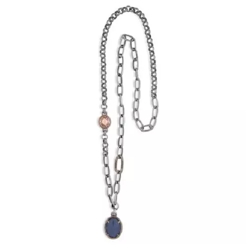 Collar Platadepalo platejat anellas - WN131X