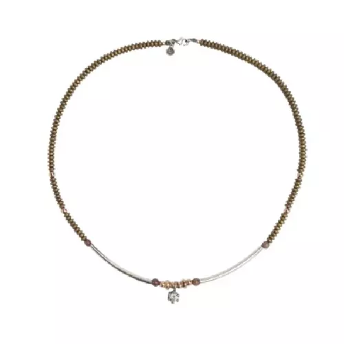 Collar Sunfield plata boles verdes zircon - CL065510