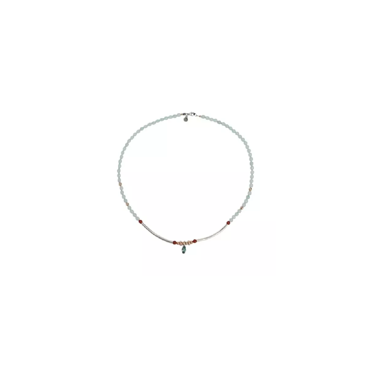 Collar Sunfield plata boles mint - CL065515