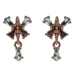 Arracades Sunfield plata rose zircon colors - PE065001/2