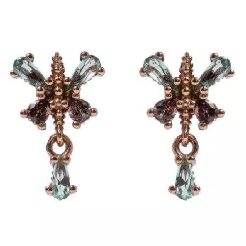 Arracades Sunfield plata rose zircon colors - PE065001/2