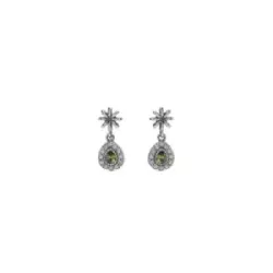 Arracades Sunfield plata flor peridot - PE065521
