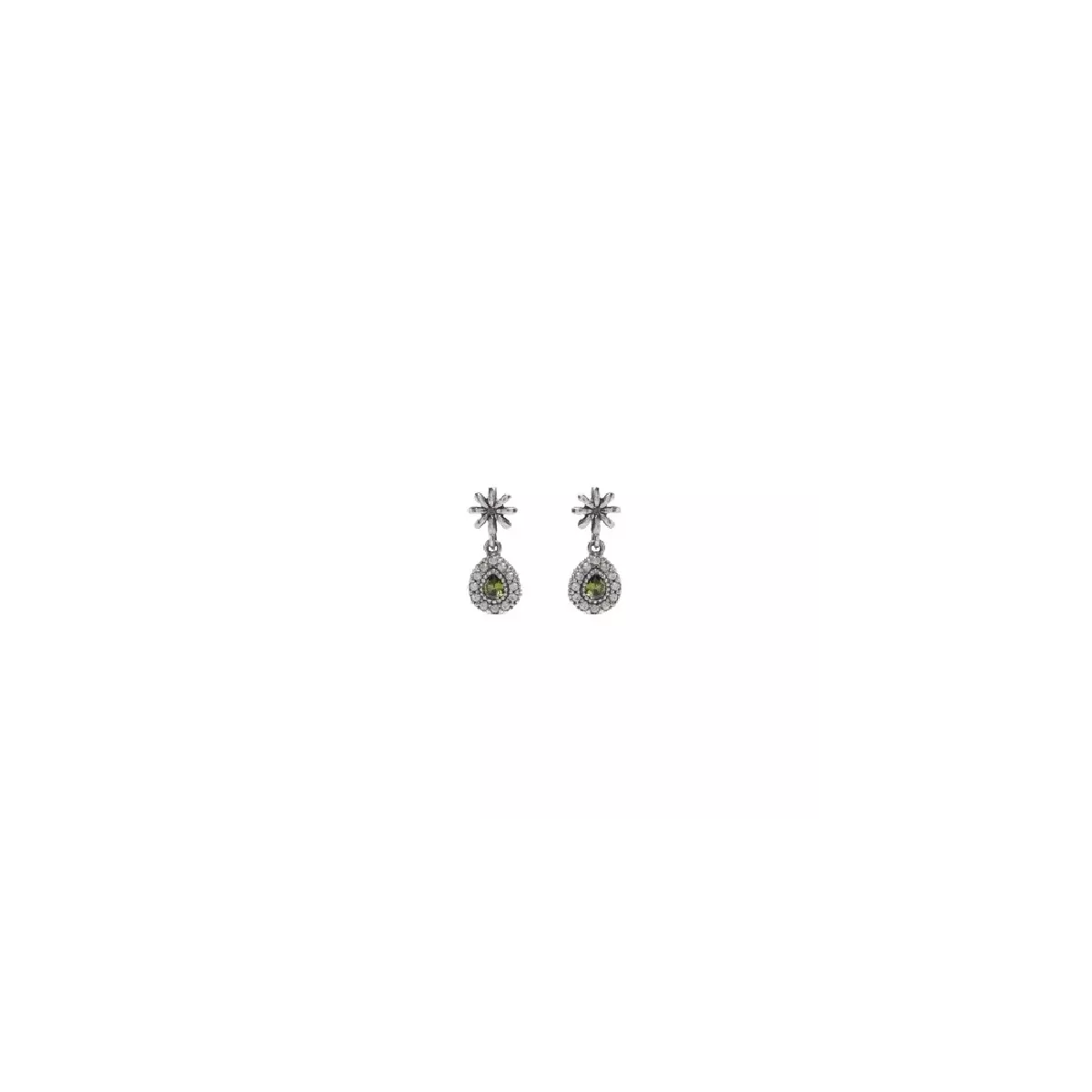 Arracades Sunfield plata flor peridot - PE065521