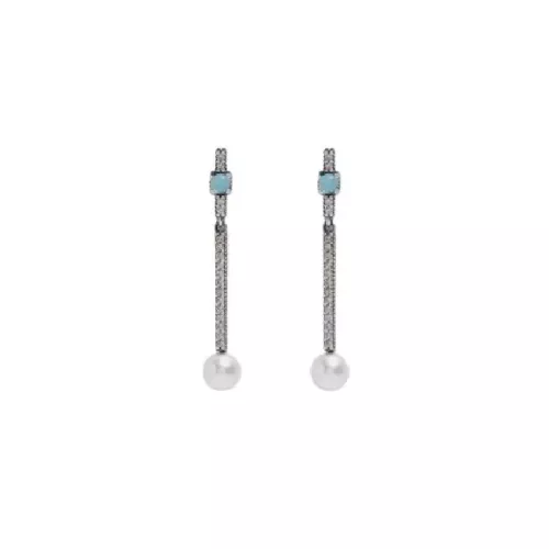 Pendientes Sunfield plata circon perla - PE065584