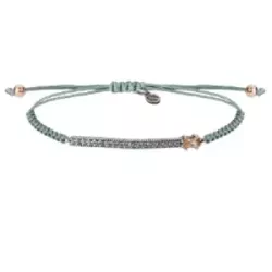 Polsera Sunfield plata zircon nylon blau - PU064684