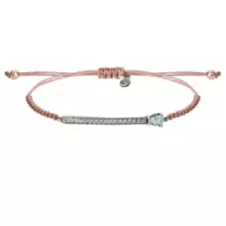 Polsera Sunfield plata zircon nylon rosa - PU064685