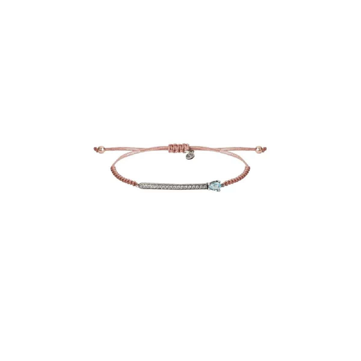 Polsera Sunfield plata zircon nylon rosa - PU064685