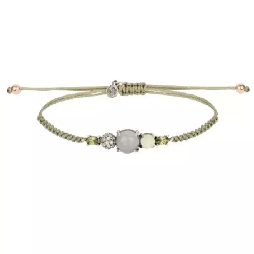 Polsera Sunfield plata zircon i nylon - PU064815