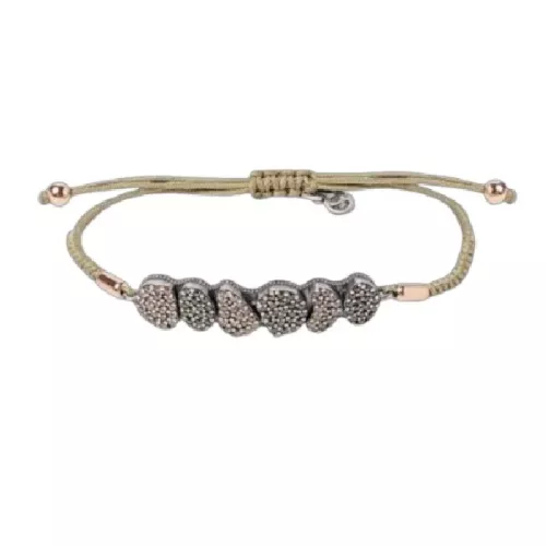 Polsera Sunfield plata rose zircon nylon - PU065083