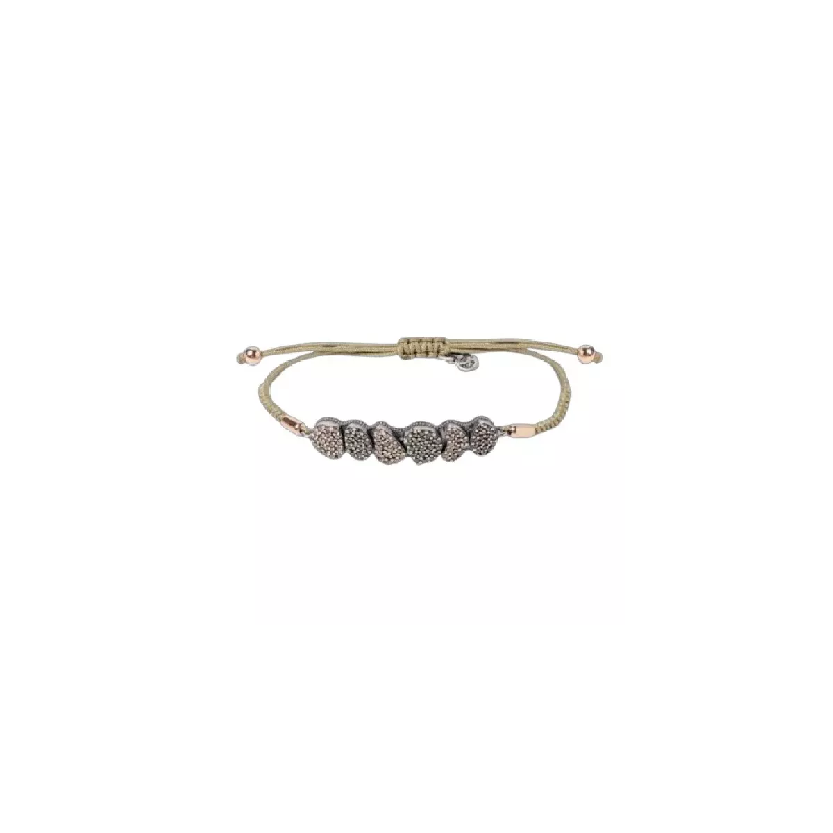 Polsera Sunfield plata rose zircon nylon - PU065083