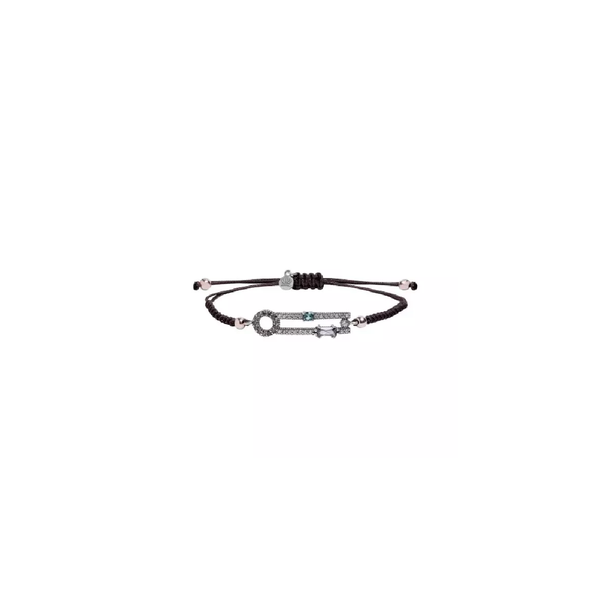 Polsera Sunfield plata zircon nylon rosa - PU065421