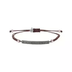 Polsera Sunfield plata zircon nylon - PU065441