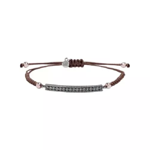 Polsera Sunfield plata zircon nylon - PU065441