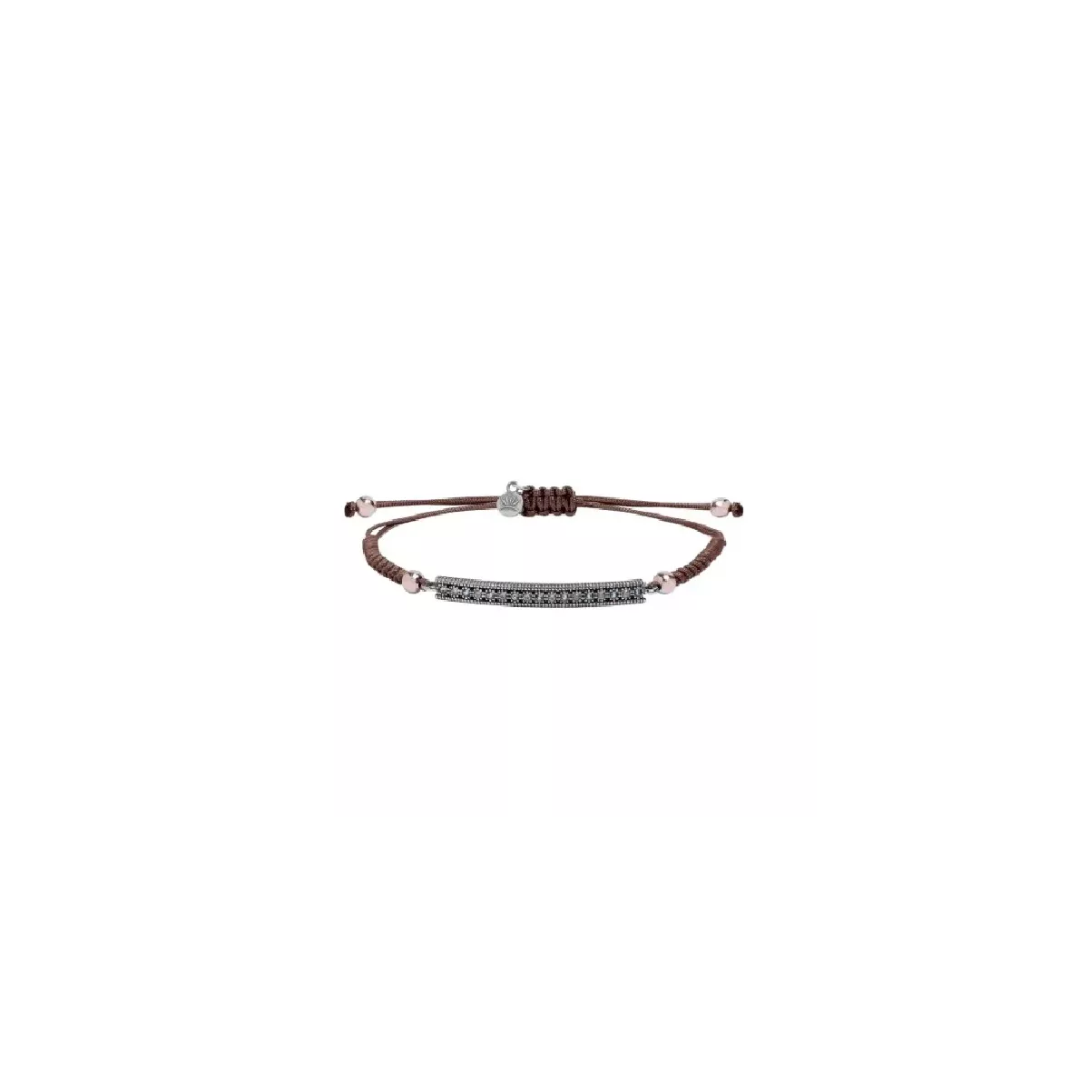 Polsera Sunfield plata zircon nylon - PU065441