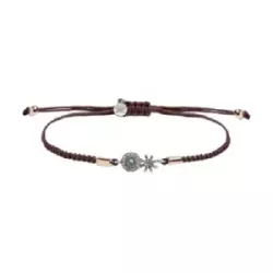 Polsera Sunfield plata zircon nylon - PU065523