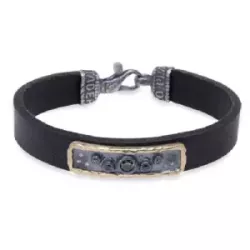 Polsera Platadepalo plata, bronce i cuir - CB155A T/19