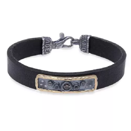 Polsera Platadepalo plata, bronce i cuir - CB155A T/19