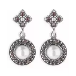 Arracades Platadepalo plata perla zircon - CE59A