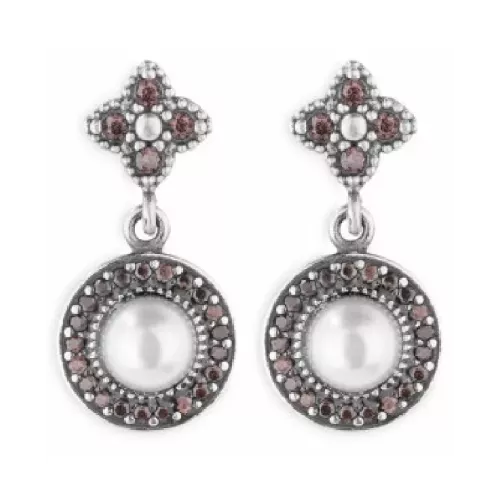 Arracades Platadepalo plata perla zircon - CE59A