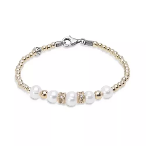 Polsera Platadepalo perles boles dorat - WB389X